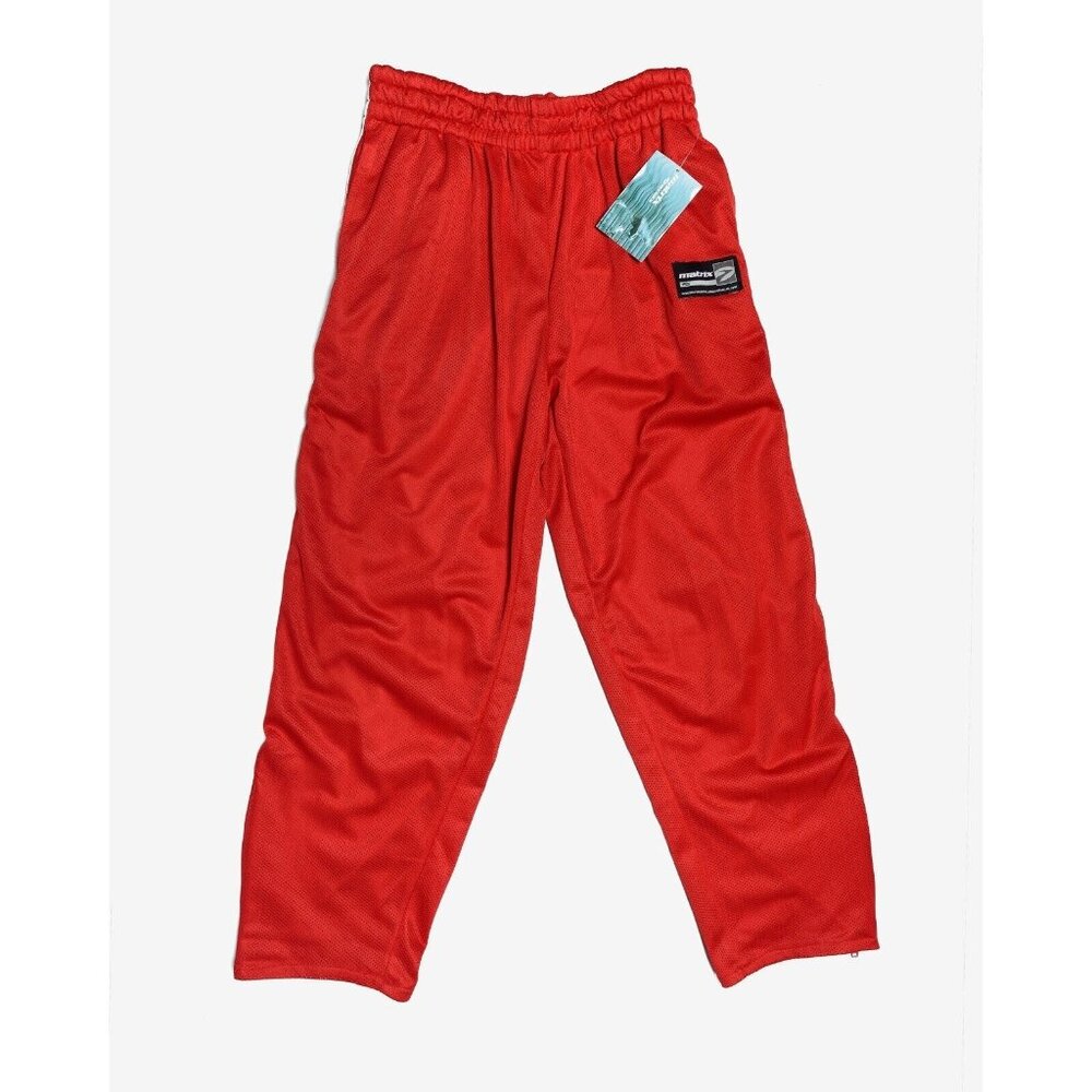 Vintage Deadstock Y2K Brooks Mens Medium Wide Leg Running Pants Red Joggers